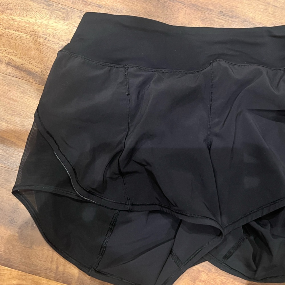Black lululemon lined running shorts